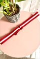 VINTAGE RETRO RED & WHITE STRIPED 90'S BELT