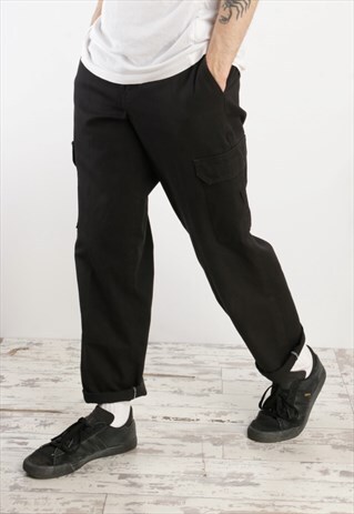 DICKIES CARGO COMBAT TROUSERS BLACK