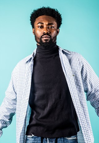 VINTAGE LACOSTE SHIRT IN GREY CHECKS WITH LONG-SLEEVES