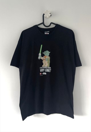 Vintage Lego Star Wars 2007 yoda black T-shirt medium 