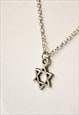 SILVER STAR OF DAVID CHAIN NECKLACE FOR MEN JEWISH, STEEL