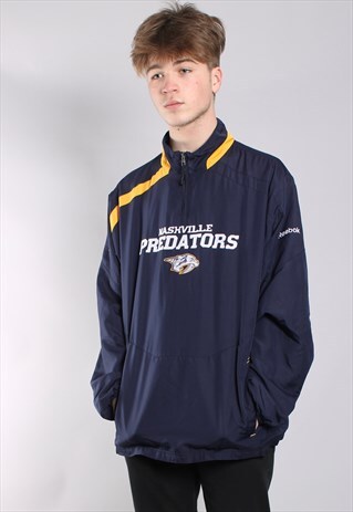 VINTAGE REEBOK NASHVILLE PREDATORS 1/4 ZIP JACKET