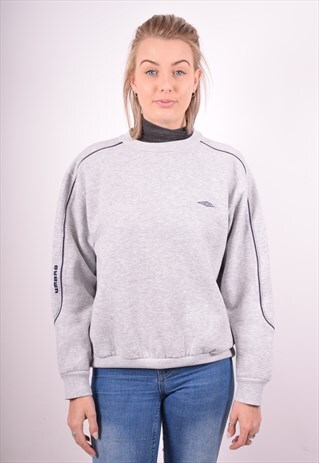 UMBRO WOMENS VINTAGE SWEATSHIRT JUMPER MEDIUM GREY 90S