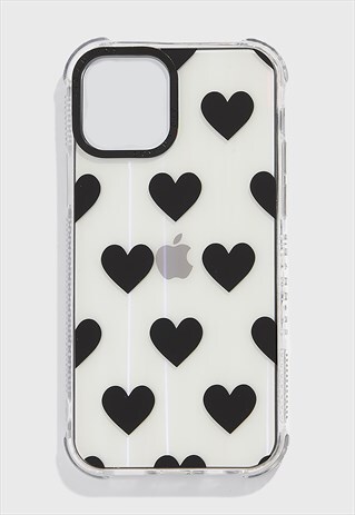 Skinnydip London Black Heart Print Shock iPhone Case