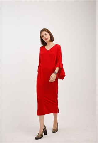 80S INSPIRED LYCRA MIDI DRESS