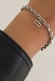 Authentic Dior Pendant tag Cd Silver - Reworked Bracelet