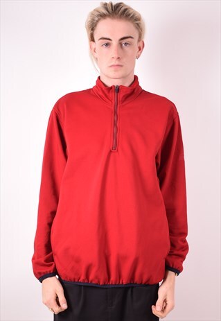 TOMMY HILFIGER MENS VINTAGE SWEATSHIRT JUMPER LARGE RED 90S