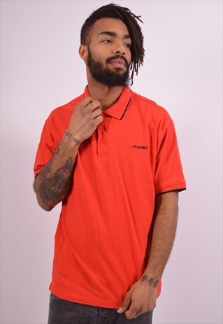 REEBOK MENS VINTAGE POLO SHIRT MEDIUM RED 90S