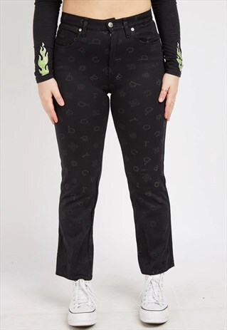 VINTAGE BLACK ROCCO BAROCCO HIGH WAISTED JEANS