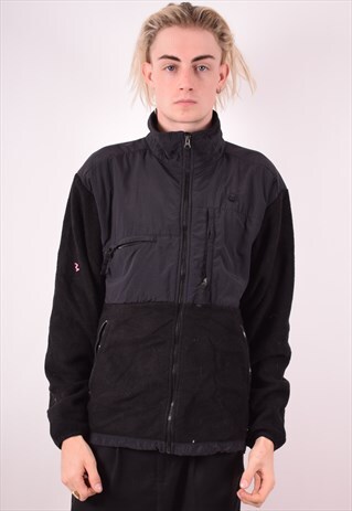 WRANGLER MENS VINTAGE FLEECE JACKET MEDIUM BLACK 90S
