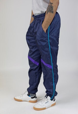 VINTAGE NAVY SHELL TRACKSUIT BOTTOMS