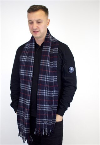 VINTAGE BURBERRY TRADITIONAL LAMBSWOOL CHECKED SCARF