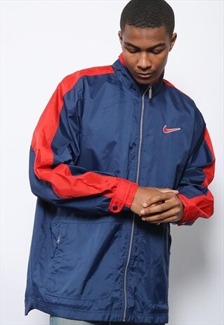 VINTAGE NIKE LOGO JACKET RED BLUE