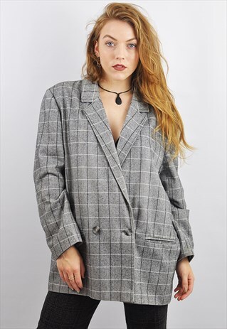 VINTAGE 90S TWEED BLAZER JACKET