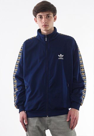 VINTAGE ADIDAS ORIGINALS TRACKSUIT TRACK TOP 90S NAVY BLUE