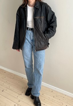 Vintage Distressed Leather Jacket