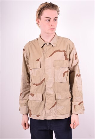 MENS VINTAGE MILITARY JACKET MEDIUM MULTI CAMO 90'S
