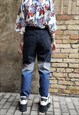 GRADIENT JEANS INDUSTRIAL TIE DYE DENIM OVERALLS IN BLUE