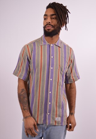 LEVI'S MENS VINTAGE SHIRT SMALL MULTI STRIPES 90S