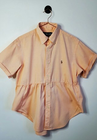 UPCYCLED VINTAGE RALPH LAUREN SMOCK SHIRT SIZE 14-16