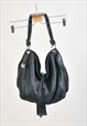 Vintage 00s real leather shoulder bag in black