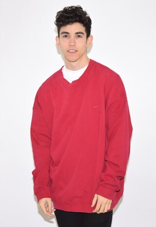 VINTAGE 90S RED NIKE SWEATSHIRT JUMPER