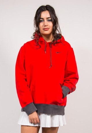 VINTAGE 90'S RED NIKE SWEATSHIRT HOODIE