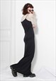90S GRUNGE Y2K VINTAGE GOTH BLACK CHAIN STRAP MAXI DRESS