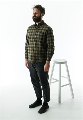 BROWN PLAID SHIRT / LONG SLEEVE FLANNEL BUTTON UP