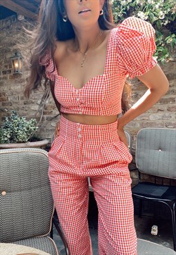 The Sandy Blouse in Red Gingham