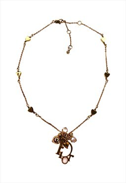 Dior Gold Monogram Necklace 