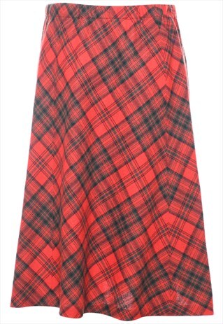 VINTAGE BEYOND RETRO CHECKED MIDI SKIRT - M