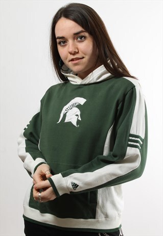 VINTAGE ADIDAS MICHIGAN STATE SPARTANS GREEN HOODIE