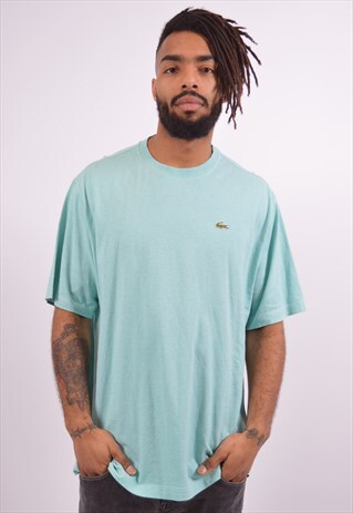 LACOSTE MENS VINTAGE T-SHIRT TOP XL GREEN 90S