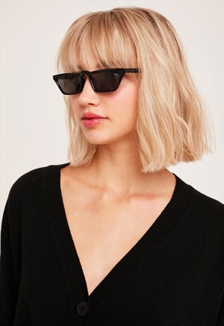 SUBDUED BLACK CAT-EYE SUNGLASSES