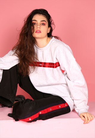 G&G UNISEX ASH HEARTBEAT RIBBON SWEAT