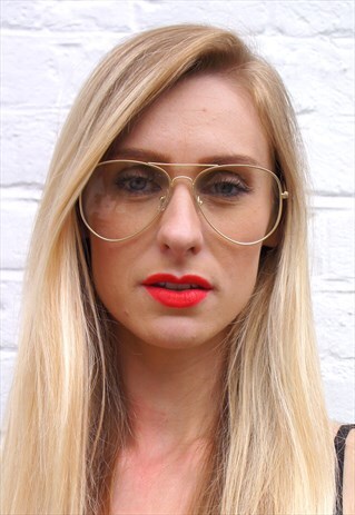 GOLD AVIATOR GEEK GLASSES