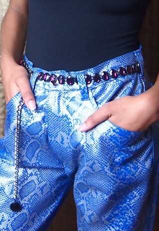 VINTAGE PURPLE GEM CHAIN BELT