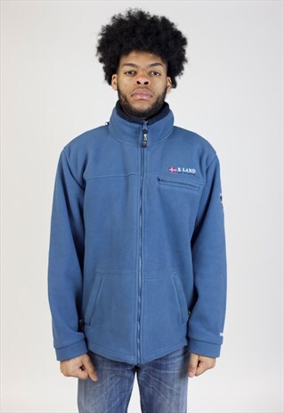 VINTAGE 90S NAVY ZIP-UP FLEECE
