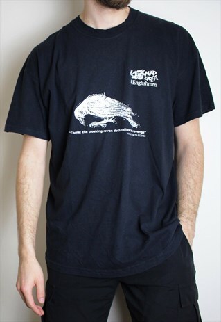 VINTAGE SHAKESPEARE HAMLET T-SHIRT BLACK MENS LARGE RAVEN