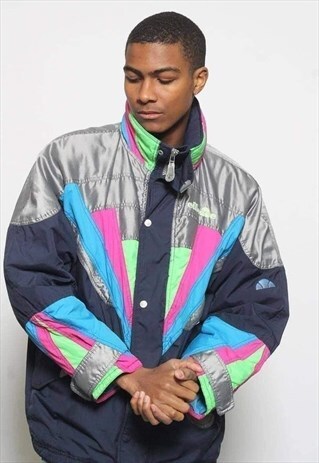 VINTAGE ELLESSE PADDED PARKA JACKET BLUE