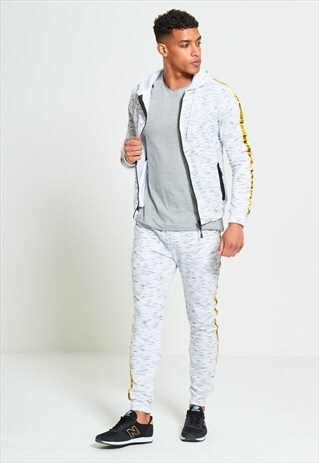 MENS MARL TRACKSUIT WITH YELLOW SIDE GRAFFITI DETAILING