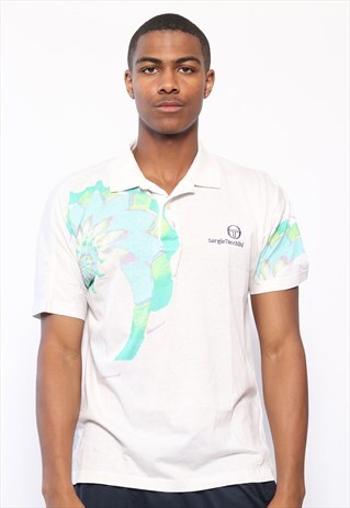 VINTAGE SERGIO TACCHINI LOGO POLO SHIRT WHITE