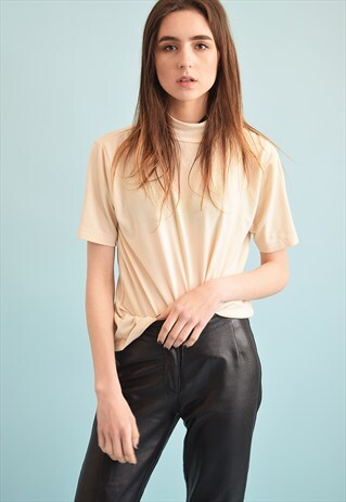 90'S RETRO NEUTRAL OVERSIZED TEEN TURTLENECK TOP
