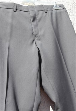 Deadstock grey straight leg classic trousers.