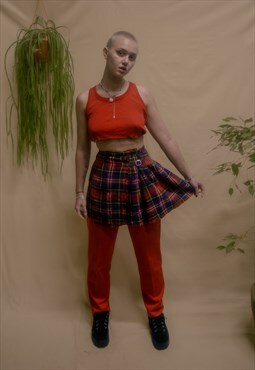 Vintage 90's Y2K red tartan mini skirt