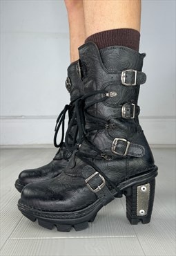 Vintage Y2k New Rock Boots High Heels Goth Punk Platform 90s