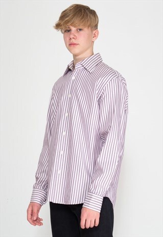 VINTAGE PURPLE HUGO BOSS STRIPED SHIRT