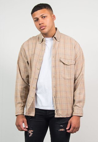 VINTAGE FLANNEL SHIRT GRID CHECK