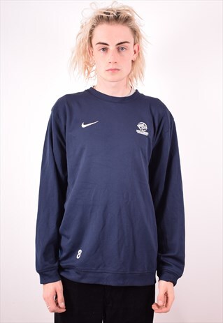 NIKE MENS VINTAGE SWEATSHIRT JUMPER LARGE BLUE 90S